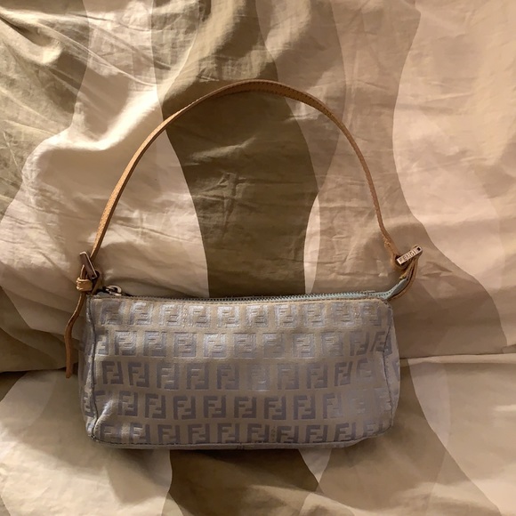 RARE Vintage Baby Blue Fendi Zucca Mini Bag! - Picture 2 of 10